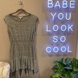 Rebecca Taylor Grey Ruffle Jersey Dress